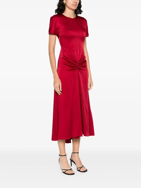 Victoria Beckham draped satin midi dress - Red - zdjęcie produktu nr 2