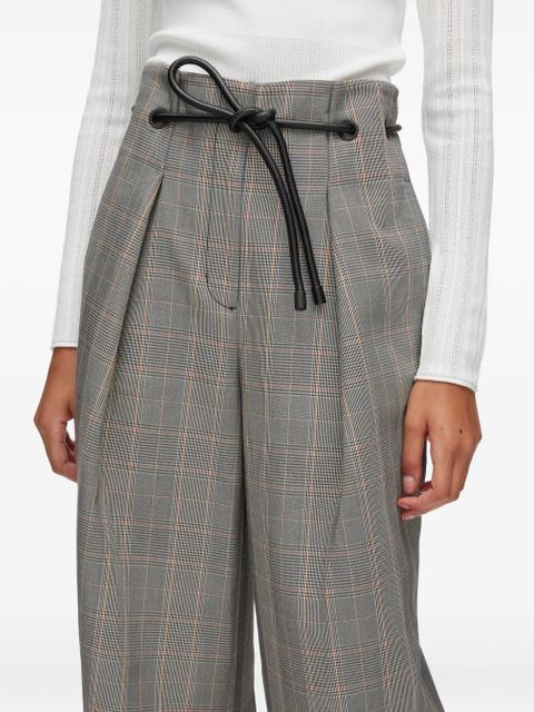 3.1 Phillip Lim plaid-pattern drawstring trousers - Grey