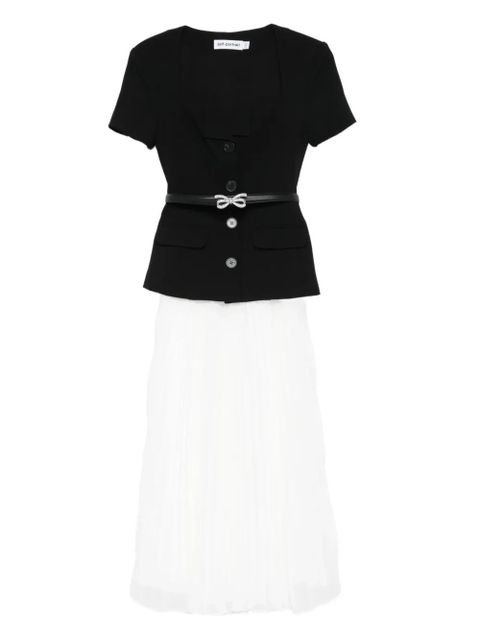 Self-Portrait short sleeve midi dress - Black - zdjęcie produktu nr 1