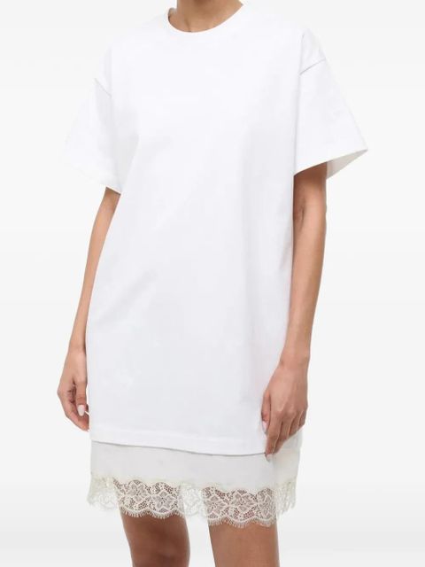 STAUD Grier lace-trim mini dress - Neutrals - zdjęcie produktu nr 1