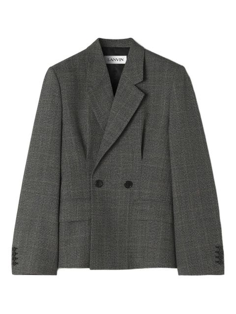 Lanvin checked double-breasted blazer - Grey - zdjęcie produktu nr 1