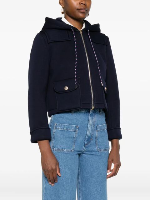 SANDRO hooded zip-front jacket - Blue - zdjęcie produktu nr 2