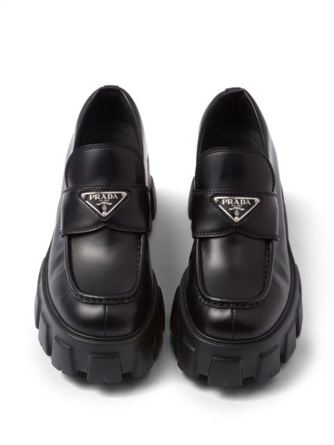 Prada 55mm Monolith leather loafers - Black