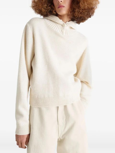 LEMAIRE buttoned ribbed-knit sweater - Neutrals - zdjęcie produktu nr 2