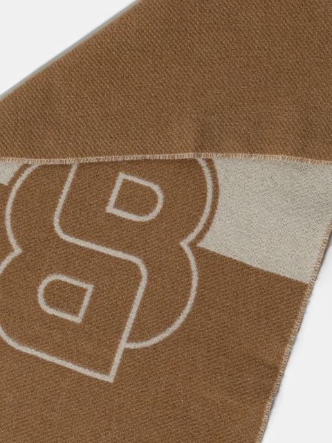 BOSS szalik z wełną damski kolor beżowy wzorzysty 50533865 - zdjęcie produktu nr 2