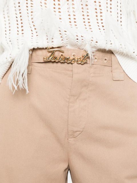 TWINSET logo belt trousers - Neutrals