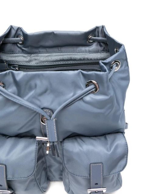 Prada logo-plaque backpack - Blue