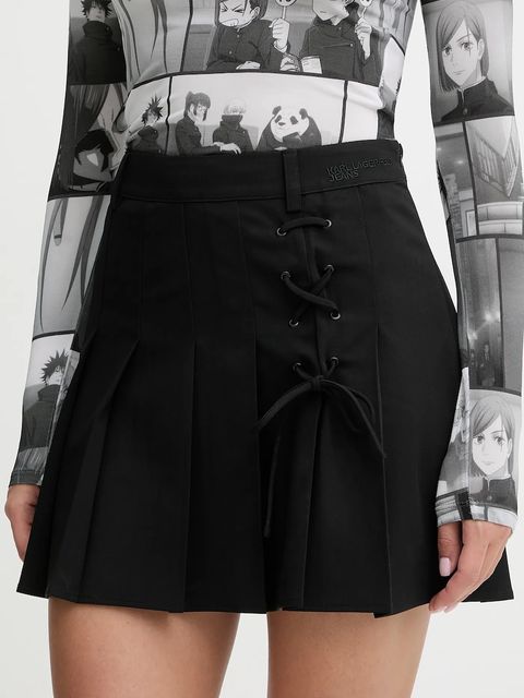 Karl Lagerfeld Jeans spódnica kolor czarny mini rozkloszowana B1W12020 - zdjęcie produktu nr 1