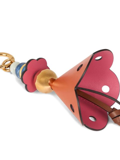 ETRO flower marbles leather charm bag - Orange