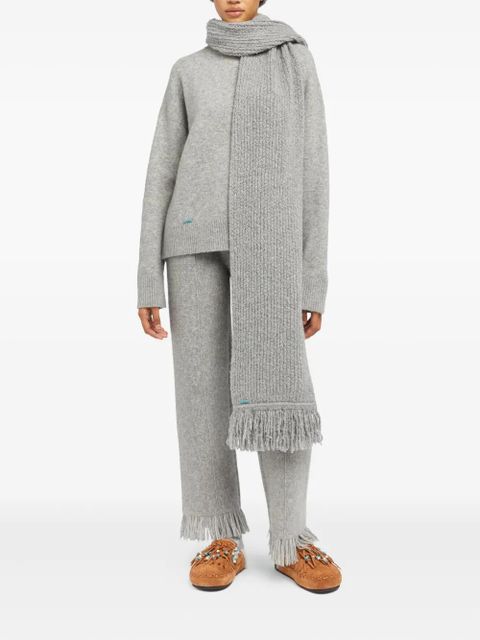 Alanui fringed ribbed scarf - Grey - zdjęcie produktu nr 2