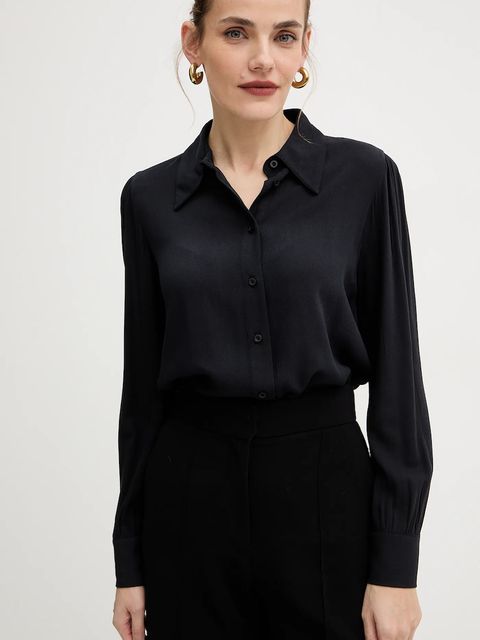 Silvian Heach koszula BEKUY damska kolor czarny regular z kołnierzykiem klasycznym GPA25005CA