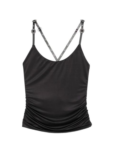 PINKO ruched eyelet-embellished top - Black - zdjęcie produktu nr 1