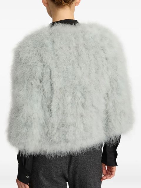 Yves Salomon turkey-feather cropped jacket - Grey