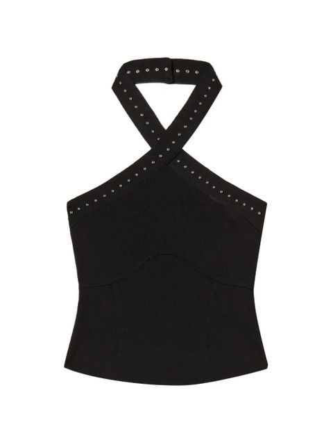 TWINSET halterneck knitted top - Black - zdjęcie produktu nr 1