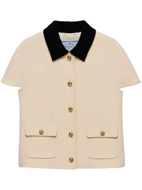 Prada velvet-collar jacket - Neutrals - zdjęcie produktu nr 1