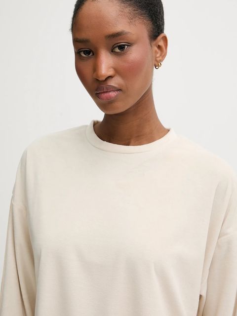 United Colors of Benetton longsleeve piżamowy damska kolor beżowy 3JQA3M08B