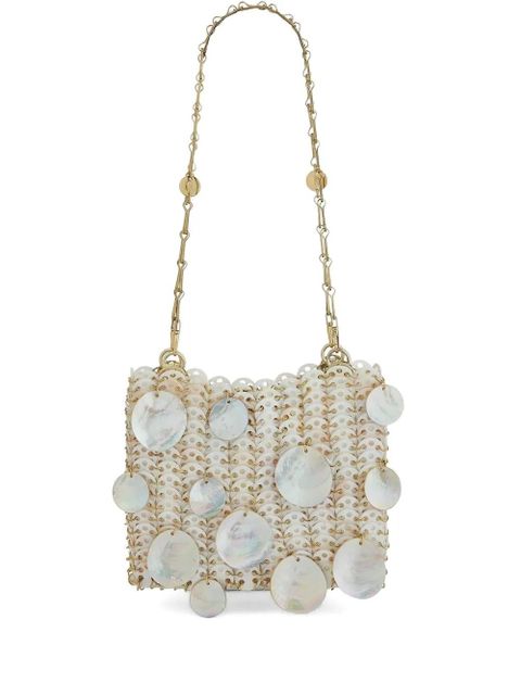 Rabanne 1969 shell-embellished chain mini bag - Neutrals