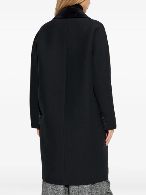 Max Mara Mammola velvet-collar coat - Black