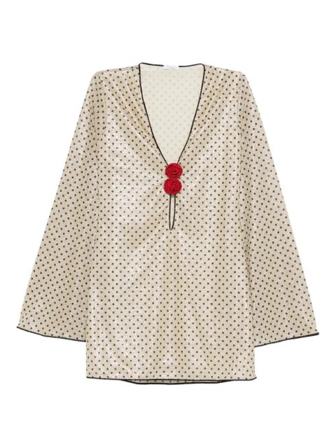 Oséree polka-dot rose-detail beachwear - Neutrals - zdjęcie produktu nr 1