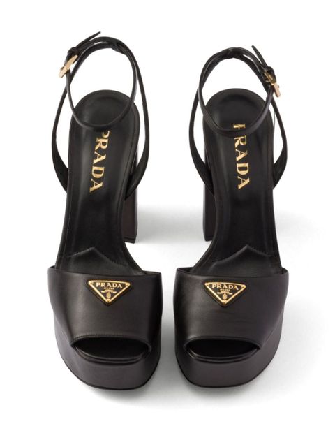 Prada 115mm leather platform sandals - Black