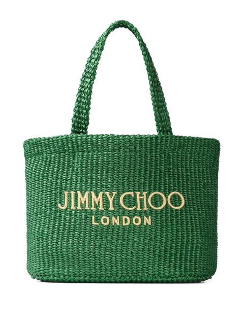Jimmy Choo logo-embroidered tote bag - Green - zdjęcie produktu nr 1