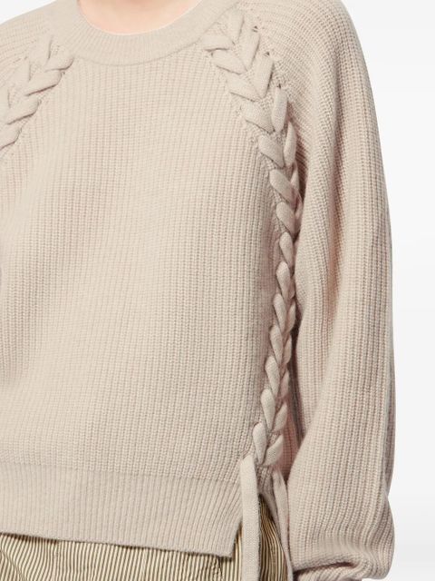 ISABEL MARANT Tulliam braided-detail sweater - Neutrals