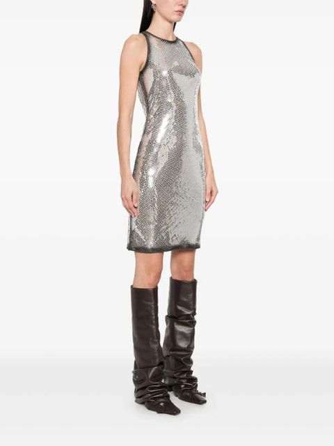 The Attico sequin-embellished mini dress - Silver