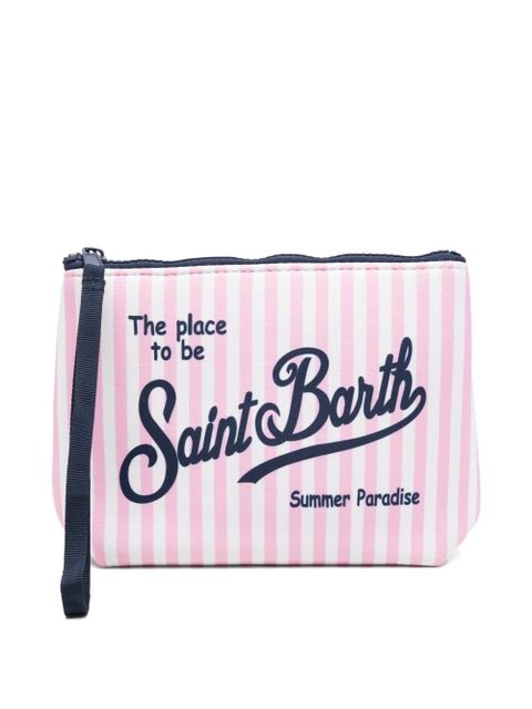 MC2 Saint Barth Aline striped logo-print clutch bag - Pink - zdjęcie produktu nr 1