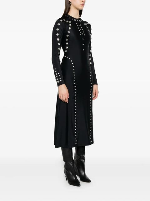 Coperni metallic-embellished long-sleeve dress - Black
