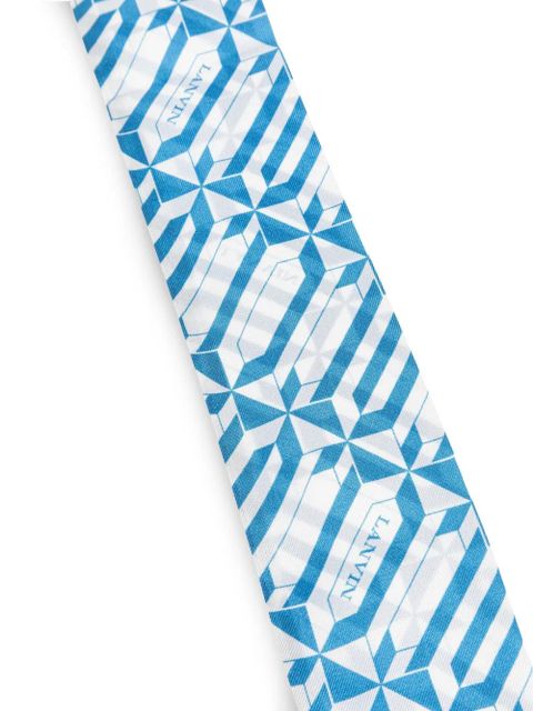 Lanvin geometric print scarf - Blue - zdjęcie produktu nr 2