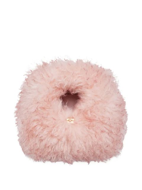 GANNI logo-plaque tote bag - Pink