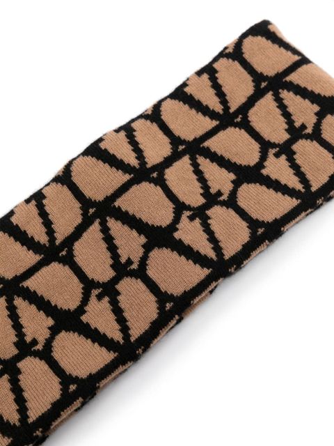 Valentino Garavani VLogo cashmere scarf - Brown - zdjęcie produktu nr 2