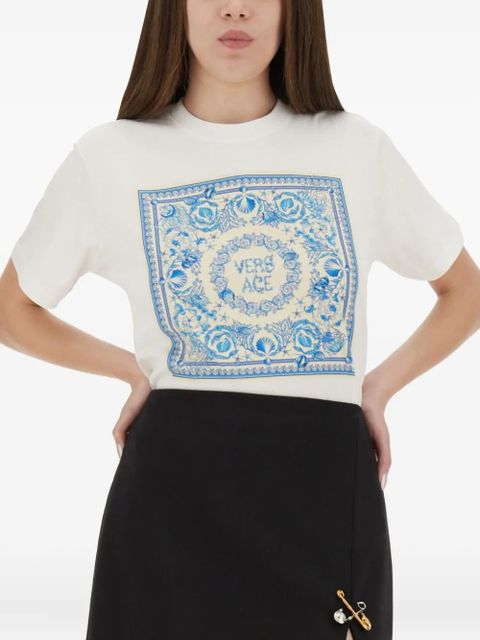 Versace square-print T-shirt - White