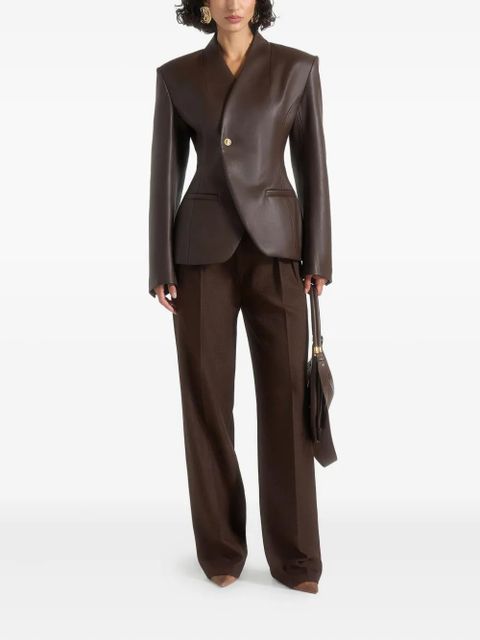 Manière De Voir Ina cinched-waist button blazer - Brown - zdjęcie produktu nr 2