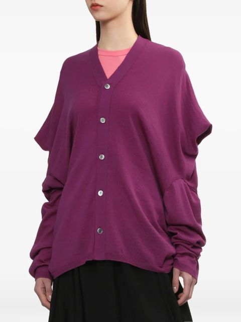 Comme Des Garçons draped buttoned-up cardigan - Purple
