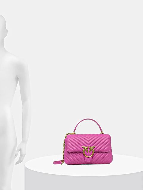 Pinko torebka skórzana kolor różowy 100043 A0GK