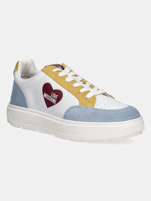 Love Moschino sneakersy skórzane kolor biały JA15154G1MIAA10B - zdjęcie produktu nr 1