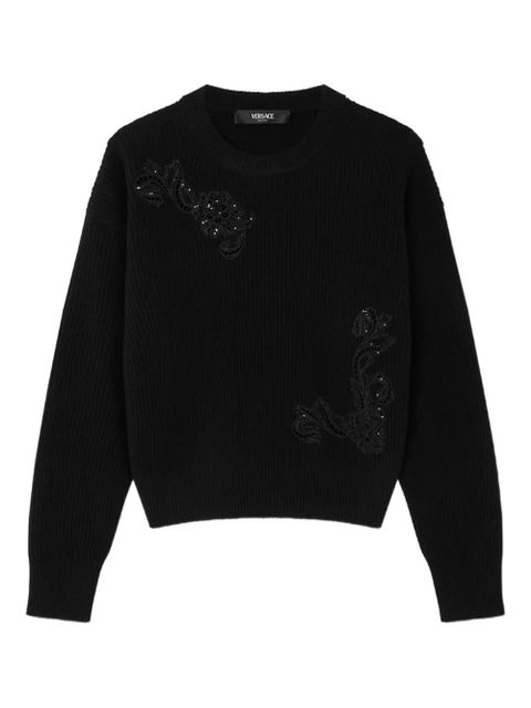 Versace embroidered-detail sweater - Black - zdjęcie produktu nr 1