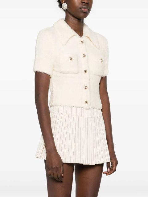 Self-Portrait textured-finish top - Neutrals