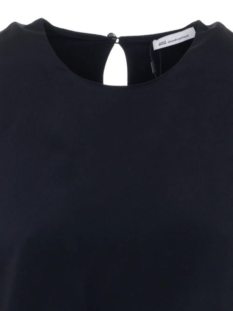 AMI Paris ruffled round-neck mini dress - Black