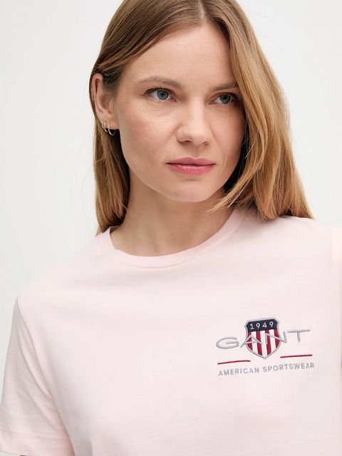 Gant t-shirt bawełniany damski kolor różowy 4200277