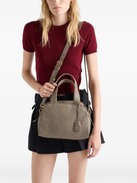 Prada medium leather tote bag - Grey - zdjęcie produktu nr 2
