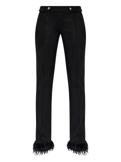 MISBHV feather-trim trousers - Black - zdjęcie produktu nr 1