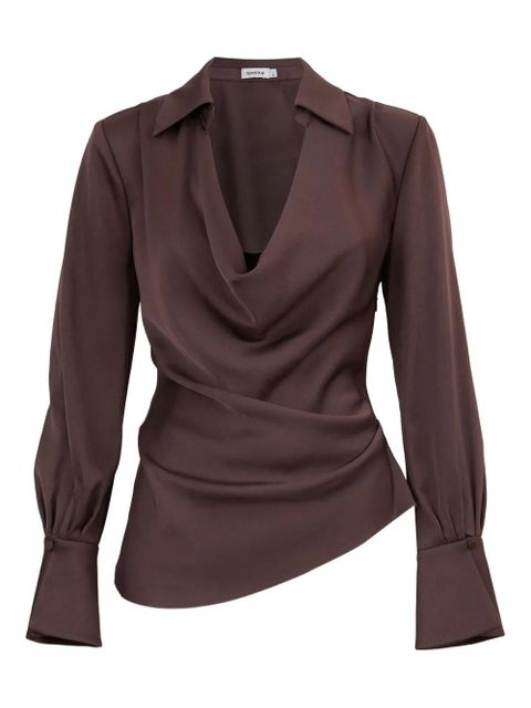 Simkhai Symone satin top - Brown - zdjęcie produktu nr 1