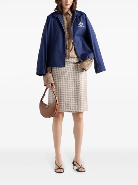 Prada logo-print bomber jacket - Blue