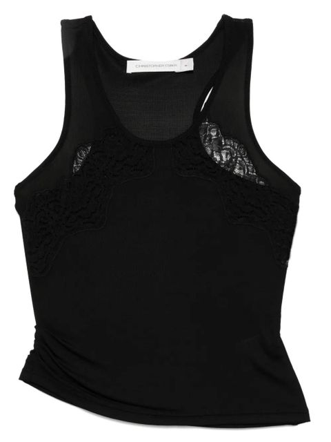 Christopher Esber encased lace ribbed tank top - Black - zdjęcie produktu nr 1