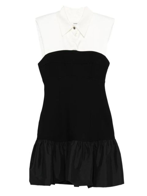 SANDRO ruffle-overlay mini day dress - Black - zdjęcie produktu nr 1