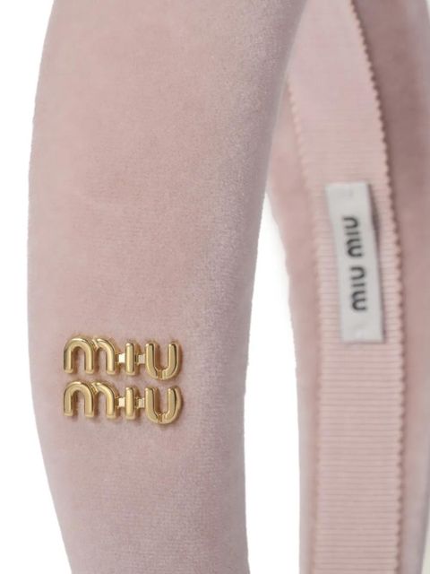 Miu Miu lettering-logo headband - Pink - zdjęcie produktu nr 2