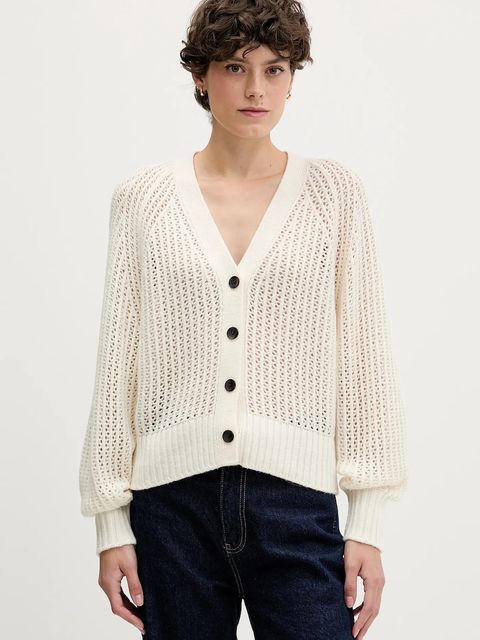 Sisley kardigan z dodatkiem wełny damski kolor beżowy 1WBZL602U - zdjęcie produktu nr 1