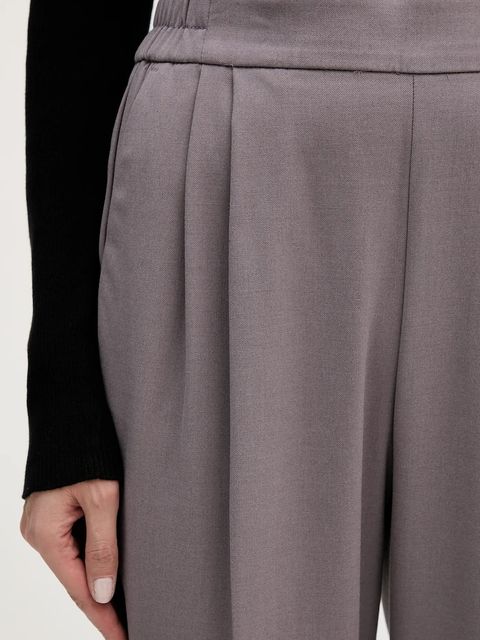 Sisley spodnie damskie kolor szary fason chinos high waist 41YPLF043